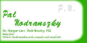 pal modranszky business card