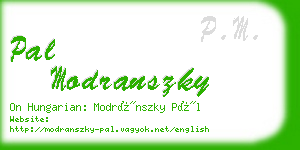 pal modranszky business card